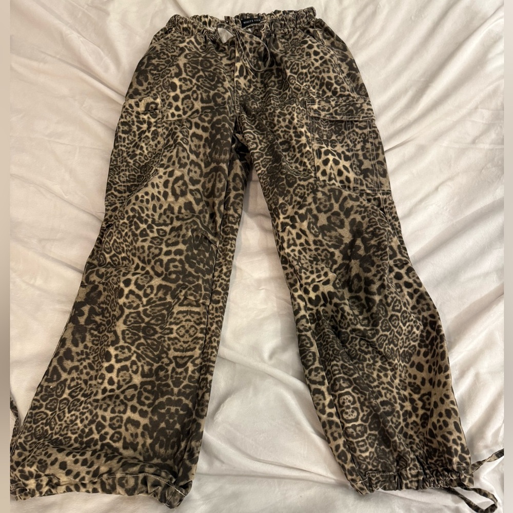 women’s cheetah cargo pants